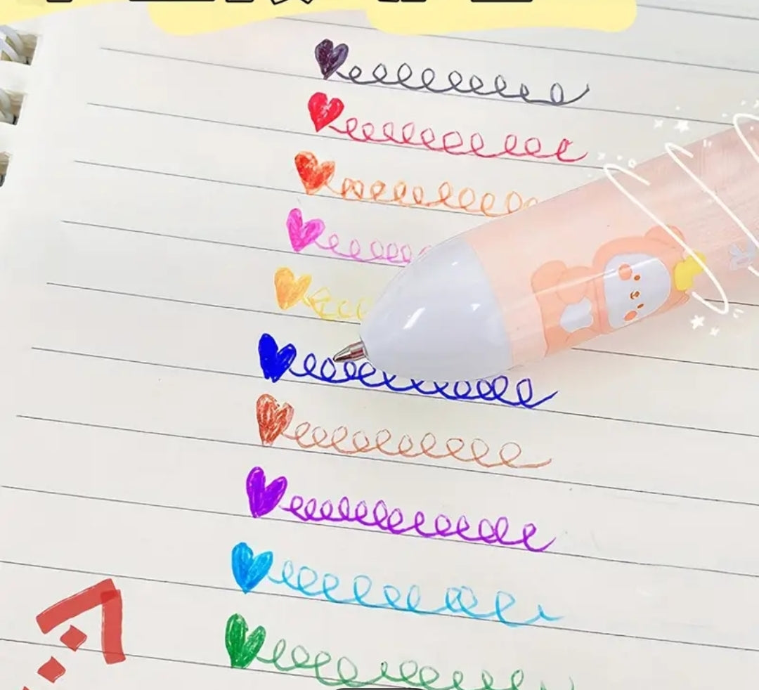 Cartoon Multicolor Pen - 10 Colour Creative Pen!