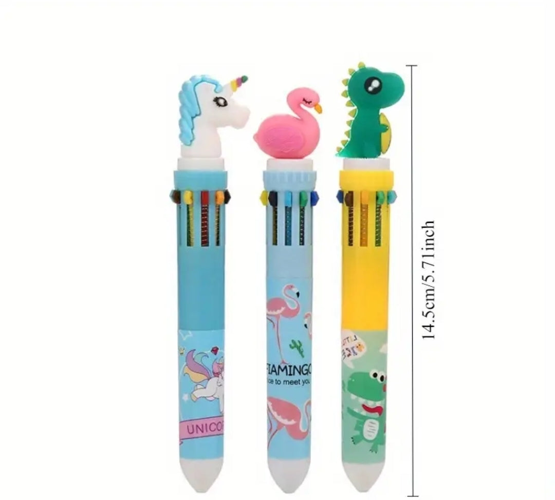 Cartoon Multicolor Pen - 10 Colour Creative Pen!