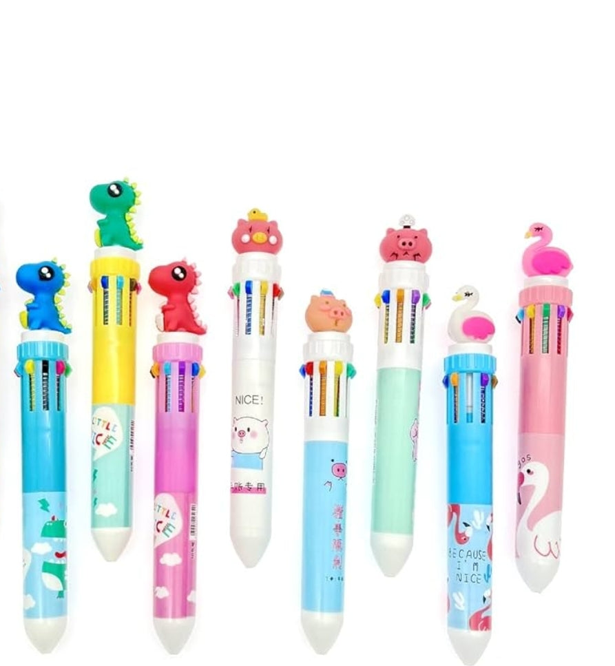 Cartoon Multicolor Pen - 10 Colour Creative Pen!