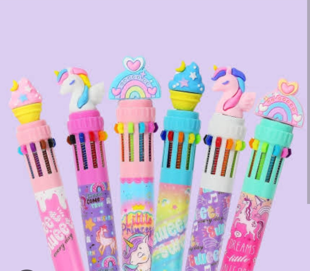 Cartoon Multicolor Pen - 10 Colour Creative Pen!
