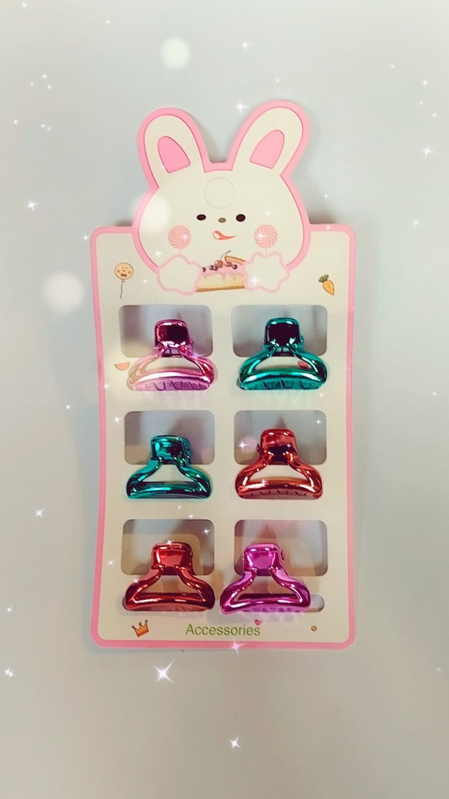 Casual Colourful Hair Clips Set, 6 Pcs Mini Hair Claws for girls!