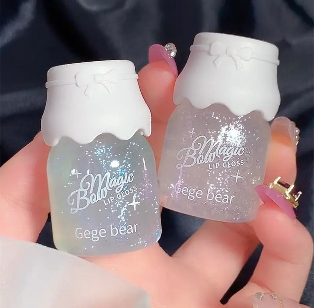 Cute Milk Jar Lip gloss Colorless Glitter Long Lasting Moisturizing Lips