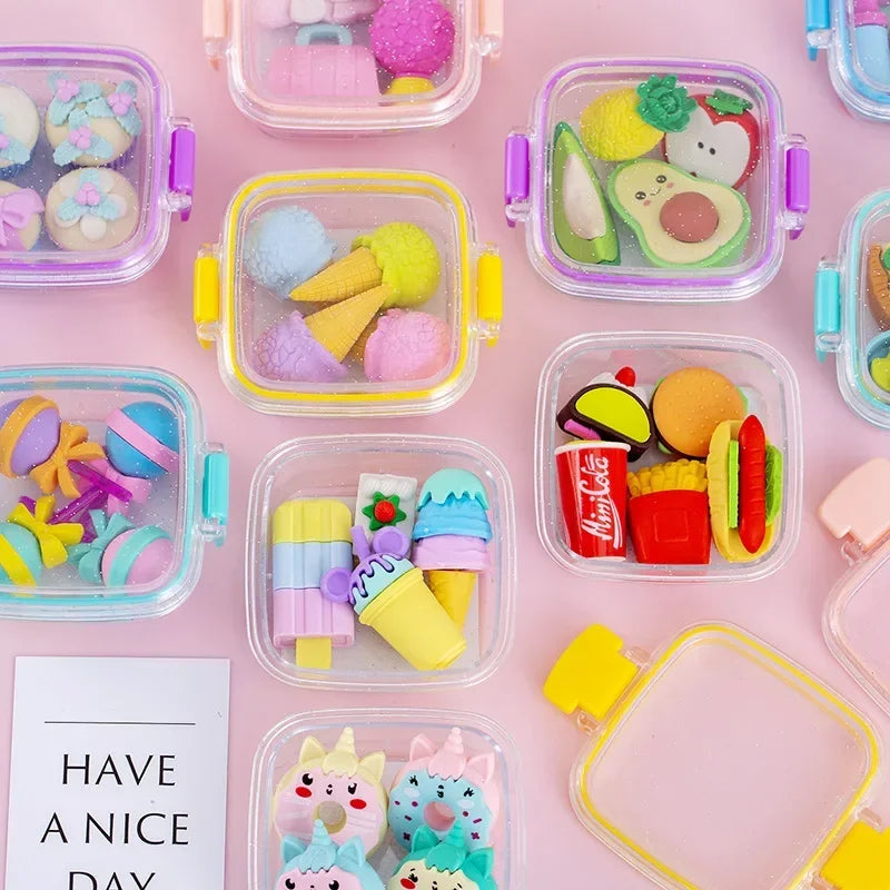 Lunch Box Eraser Set Lovely Eraser Soft Pencil Eraser!