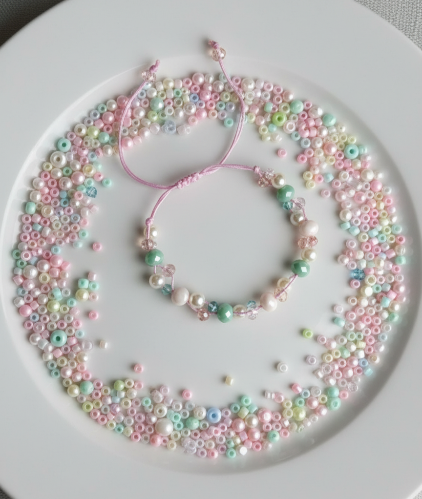 πΈ Pastel Pearl Beaded Bracelet πΈ