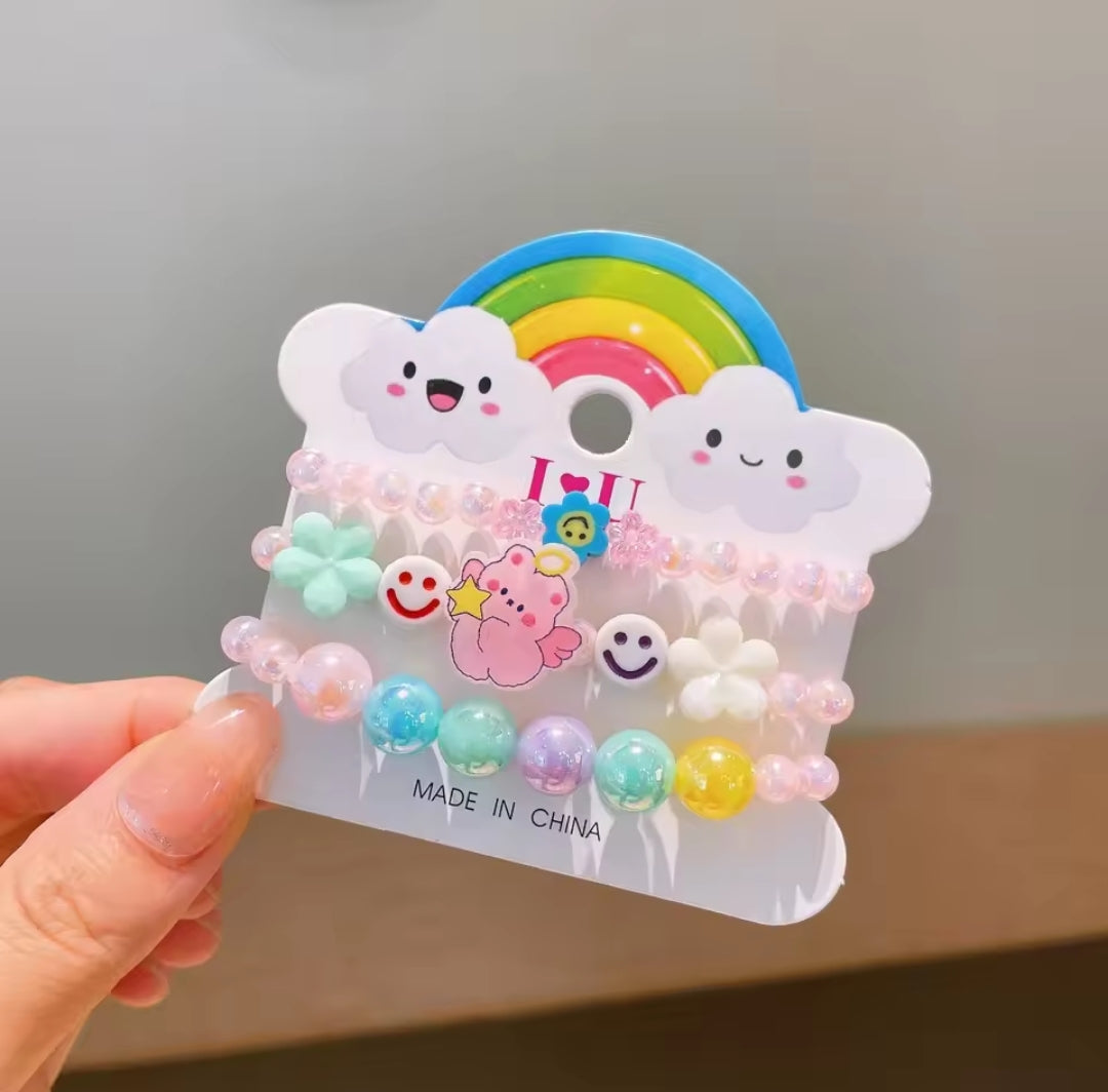Cute & colorful 3-piece resin bracelets for girls! πβ¨