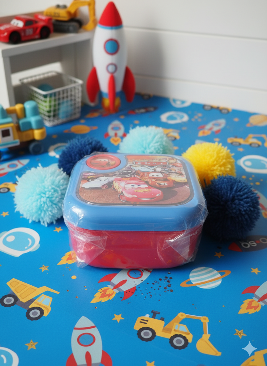 🏎️ Disney Cars Lunch Box for Boys – Lightning McQueen Design 🏁
