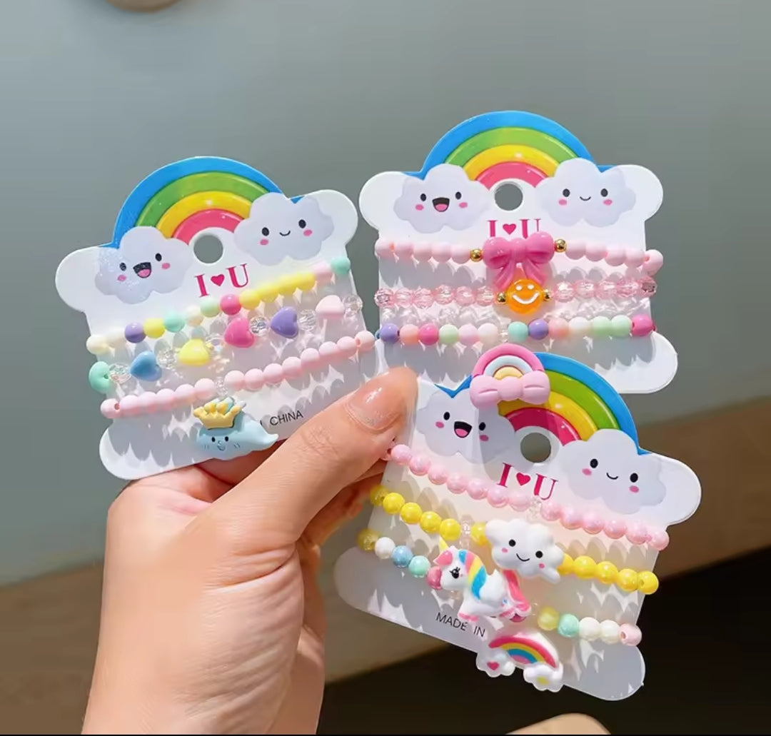 Cute & colorful 3-piece resin bracelets for girls! πβ¨