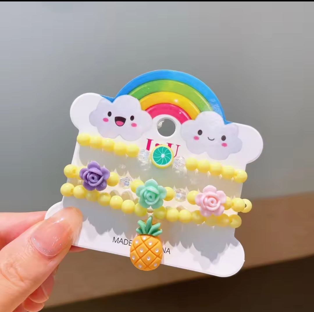 Cute & colorful 3-piece resin bracelets for girls! πβ¨