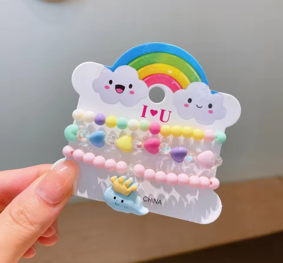 Cute & colorful 3-piece resin bracelets for girls! πβ¨