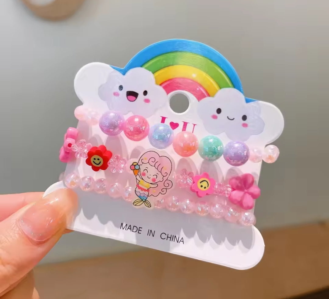 Cute & colorful 3-piece resin bracelets for girls! πβ¨