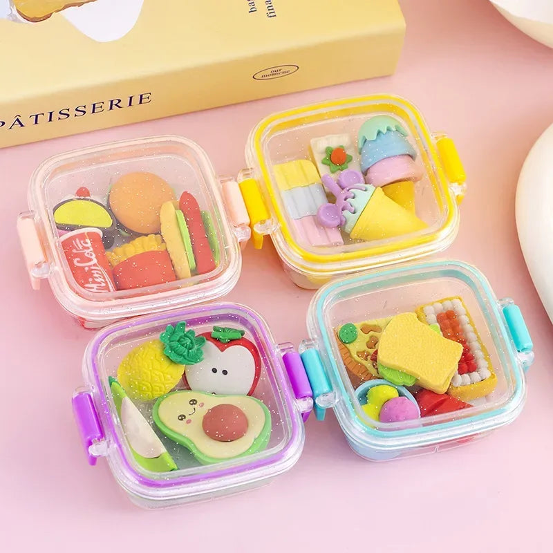 Lunch Box Eraser Set Lovely Eraser Soft Pencil Eraser!
